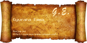 Gyurana Emma névjegykártya